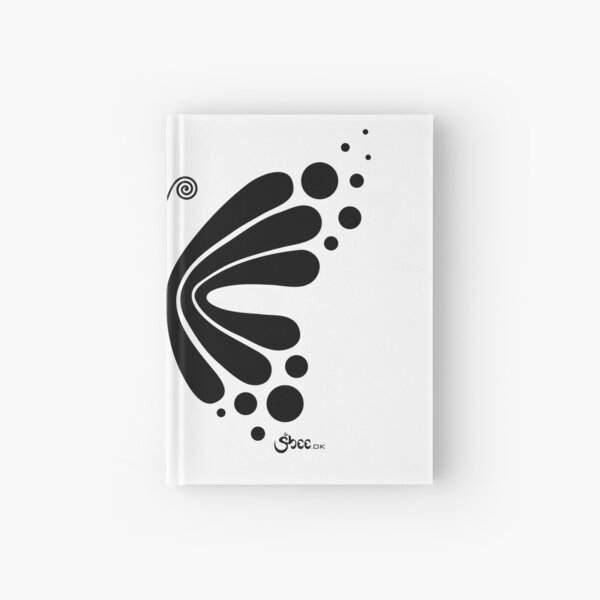 Hypnotic Butterfly B&W - Shee Vector Shape Hardcover Journal