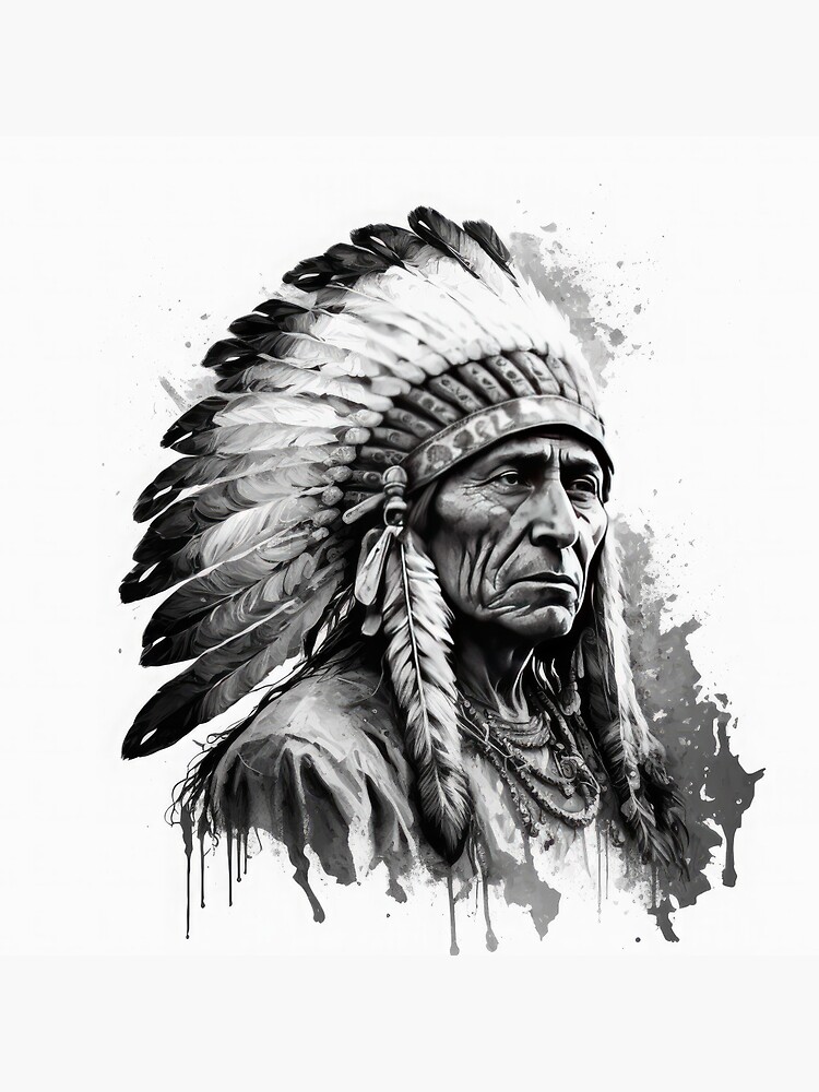 native american chief sketch