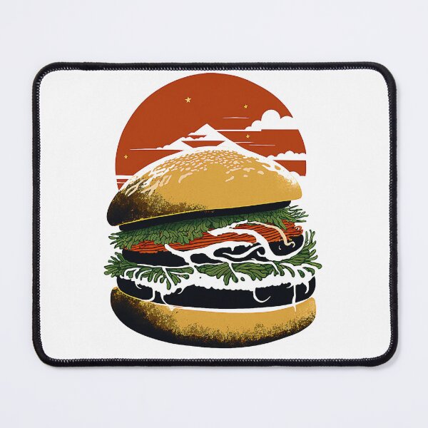 Item preview, Ukiyoe Burger: A Traditional Japanese Woodblock Print of a Hamburger in the Ukiyoe Style. designed and sold by BotTastic.