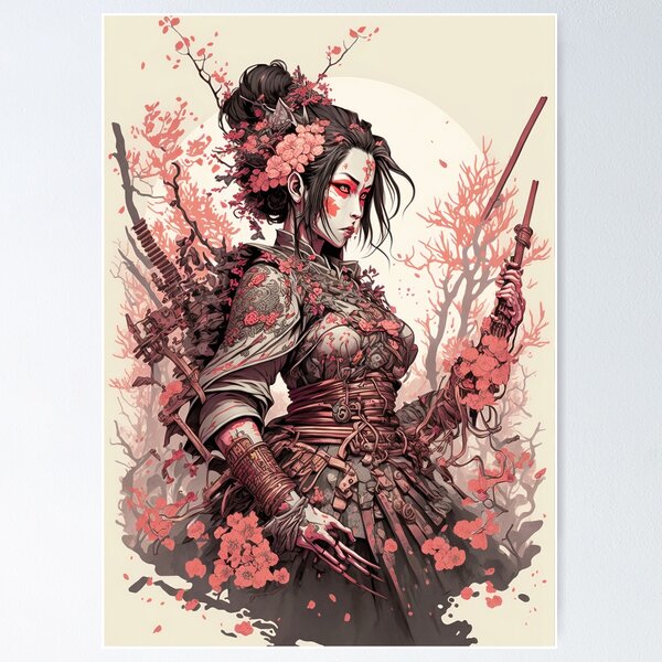 Poster for Sale mit Traditionelle japanische Geisha im Kimono von Valro