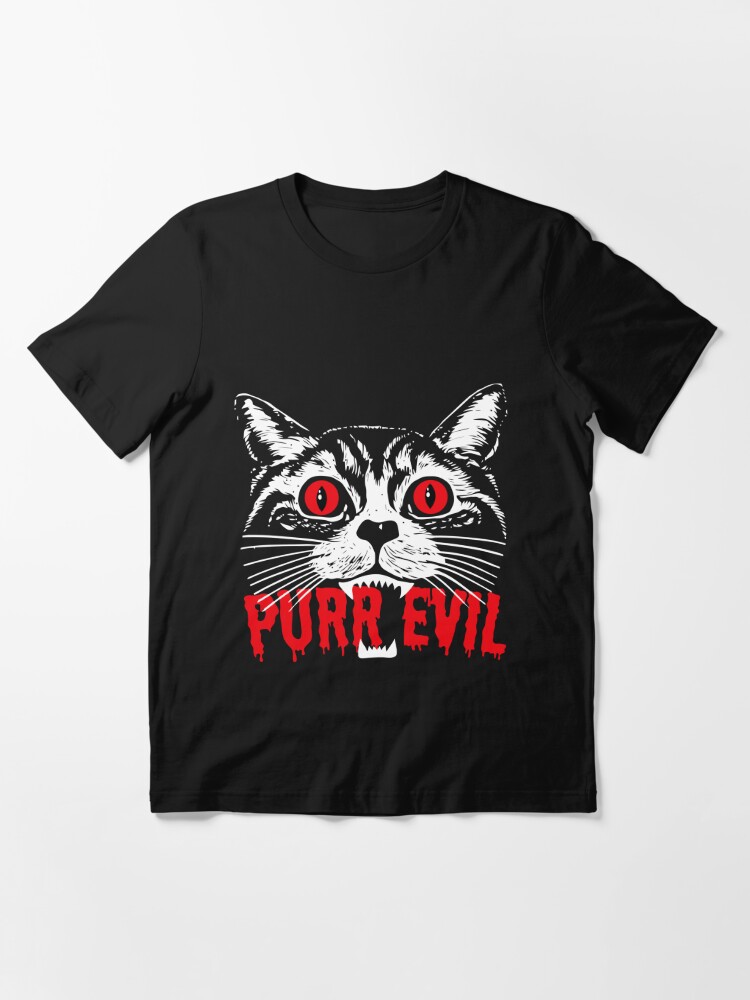 Evil Cat Purr Evil Satanic Cat Halloween T-Shirt Scary Cat Tshirt Halloween Cat T Shirt Chat Noir -Pure Evil Shirt Black Cat Shirt