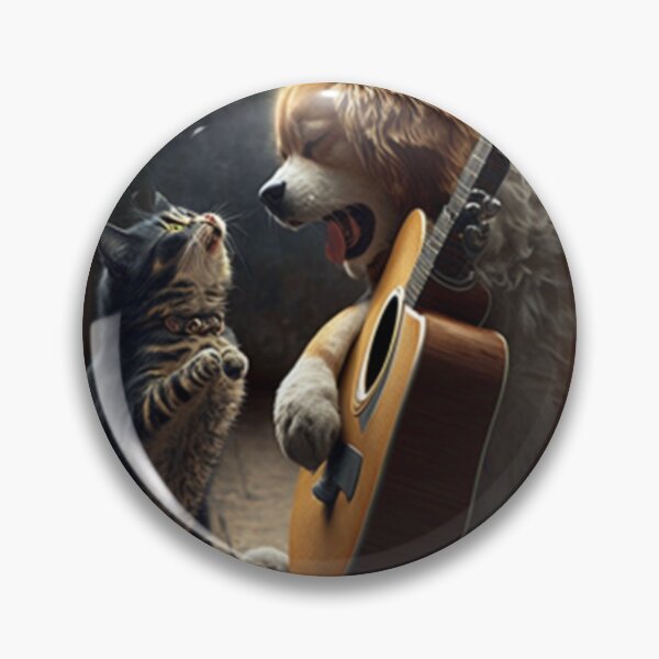 Item preview, dog playing guitar with cat designed and sold by KLSproduct.
