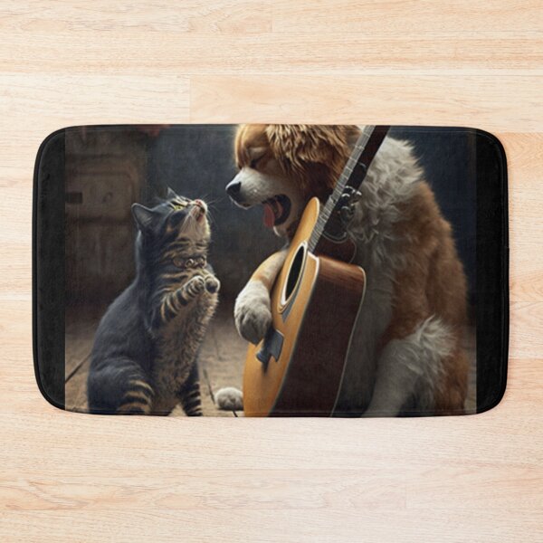 Item preview, dog playing guitar with cat designed and sold by KLSproduct.