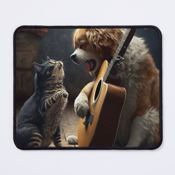 Item preview, dog playing guitar with cat designed and sold by KLSproduct.