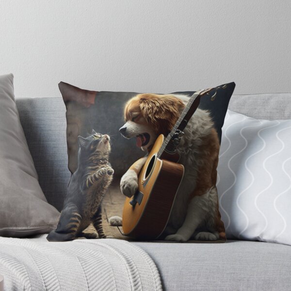 Item preview, dog playing guitar with cat designed and sold by KLSproduct.