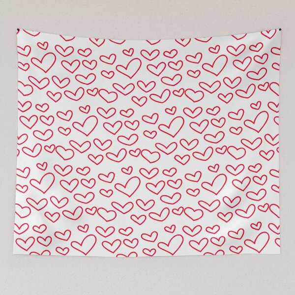 Item preview, Valentine Red Doodle Heart Pattern designed and sold by risingrocket.
