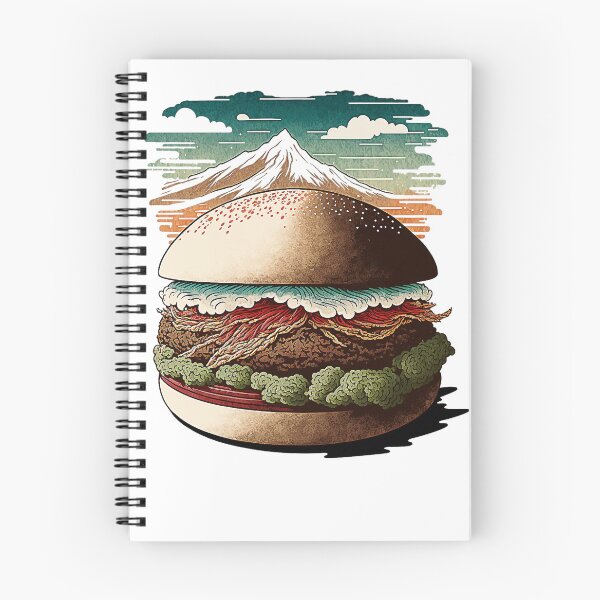 Item preview, Ukiyoe Burger: A Traditional Japanese Woodblock Print of a Hamburger in the Ukiyoe Style. designed and sold by BotTastic.
