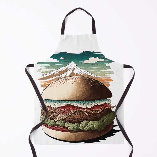 Item preview, Ukiyoe Burger: A Traditional Japanese Woodblock Print of a Hamburger in the Ukiyoe Style. designed and sold by BotTastic.