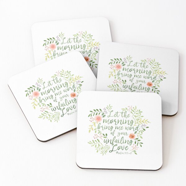 Item preview, Psalm 143:8 - Watercolor Leaves - Green designed and sold by amazingjoy.