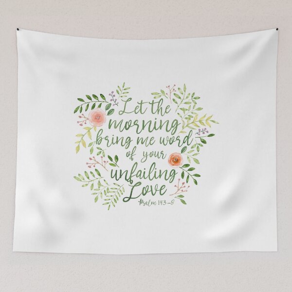 Item preview, Psalm 143:8 - Watercolor Leaves - Green designed and sold by amazingjoy.