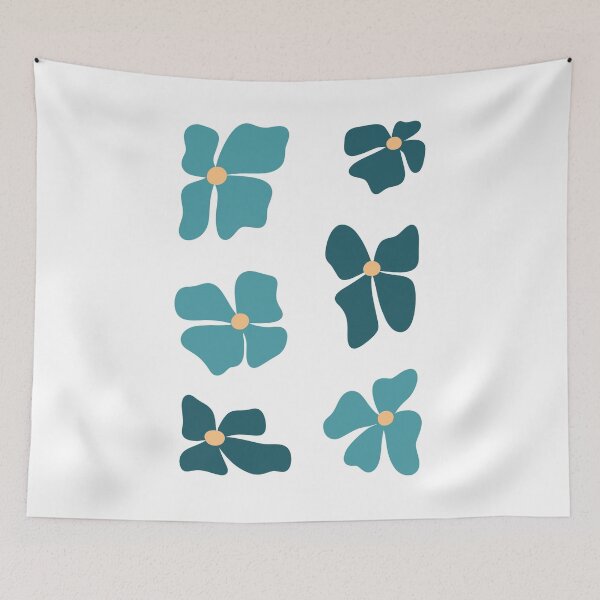 Item preview, Minimalistic Blue Flowers Set designed and sold by Gloristique.