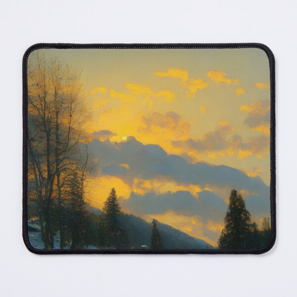 Item preview, Snowy sunset painting designed and sold by LaszloToth.
