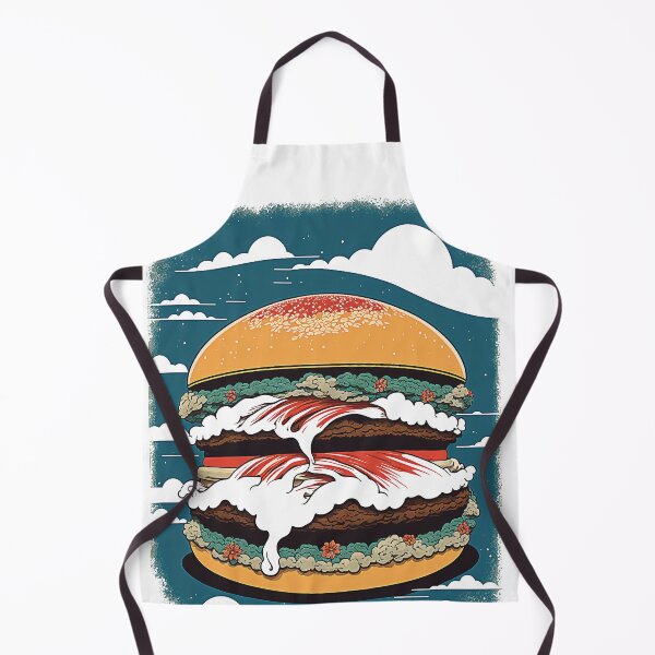 Item preview, Ukiyoe Burger: A Traditional Japanese Woodblock Print of a Hamburger in the Ukiyoe Style. designed and sold by BotTastic.