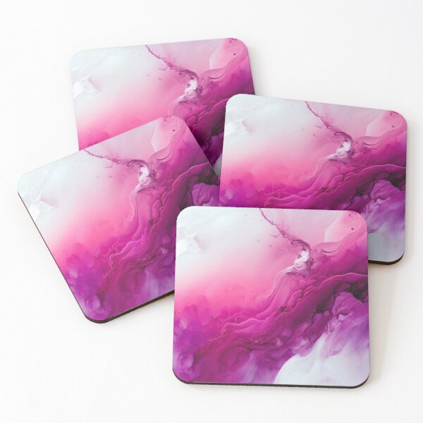 Item preview, Watercolor liquid marble magenta white design designed and sold by venella.