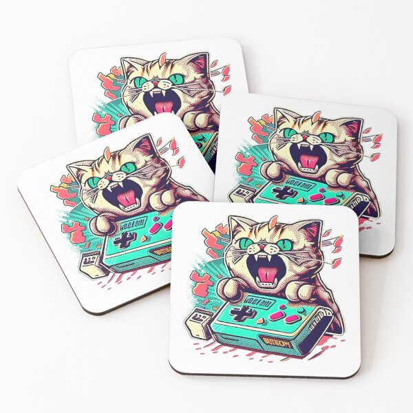 Item preview, Cute But Brutal  Fiercely Adorable A Gaming Cat's Playful Pursuit designed and sold by PosterManiaRo.