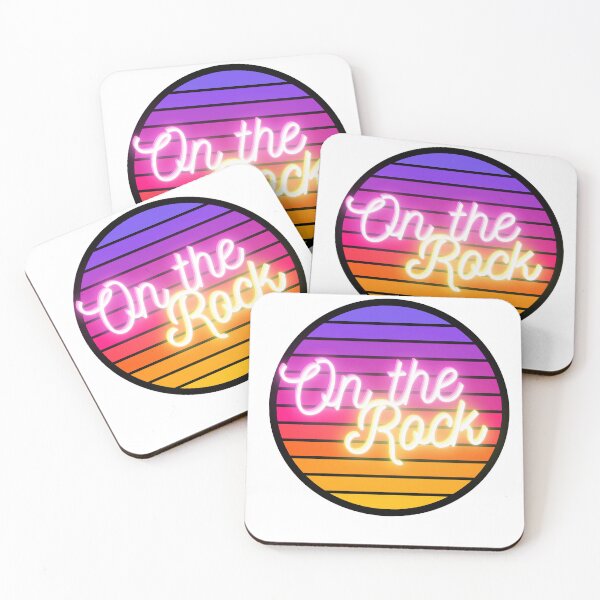 Item preview, On the rock with neon font and rainbow background  designed and sold by GREENTAGs.