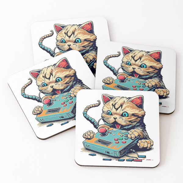 Item preview, Cute But Brutal  Fiercely Adorable A Gaming Cat's Playful Pursuit designed and sold by PosterManiaRo.