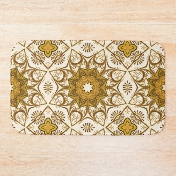 Item preview, Batik Mandala Pattern Mustard Gold and Cream  designed and sold by Marymarice.