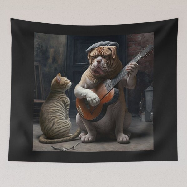 Item preview, funny dancing cat and dog designed and sold by KLSproduct.