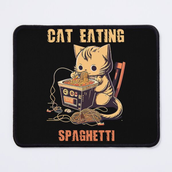 Item preview, Cat eating spaghetti designed and sold by Kuki-shop.