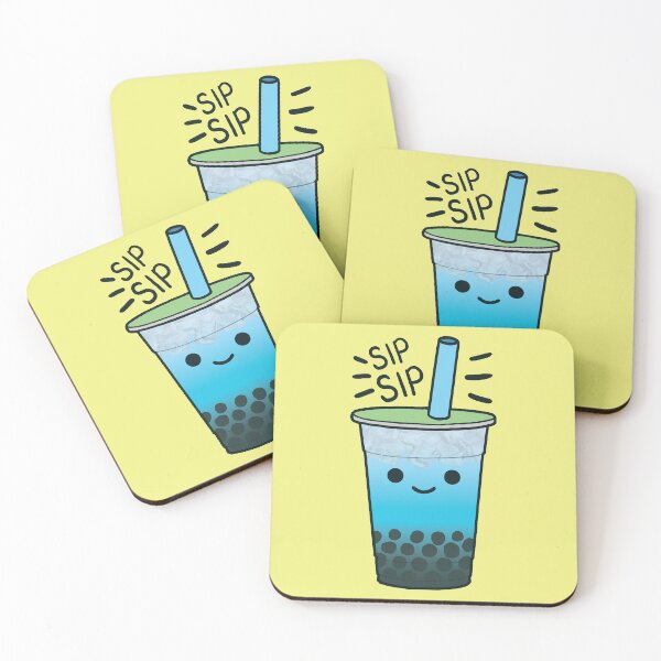 Item preview, Boba Bubble Milk Tea Drink Blue designed and sold by the-meowings.