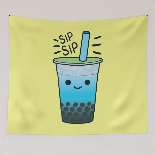 Item preview, Boba Bubble Milk Tea Drink Blue designed and sold by the-meowings.