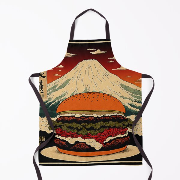 Item preview, Ukiyoe Burger: A Traditional Japanese Woodblock Print of a Hamburger in the Ukiyoe Style. designed and sold by BotTastic.