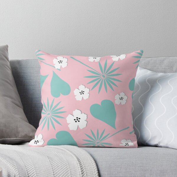 Item preview, Seamless tropical floral with pink heart pattern designed and sold by Black4magic.