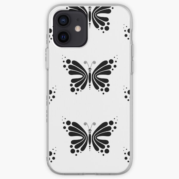 Hypnotic Butterfly B&W - Shee Vector Pattern iPhone Soft Case