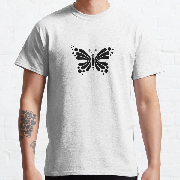 Hypnotic Butterfly B&W - Shee Vector Pattern Classic T-Shirt