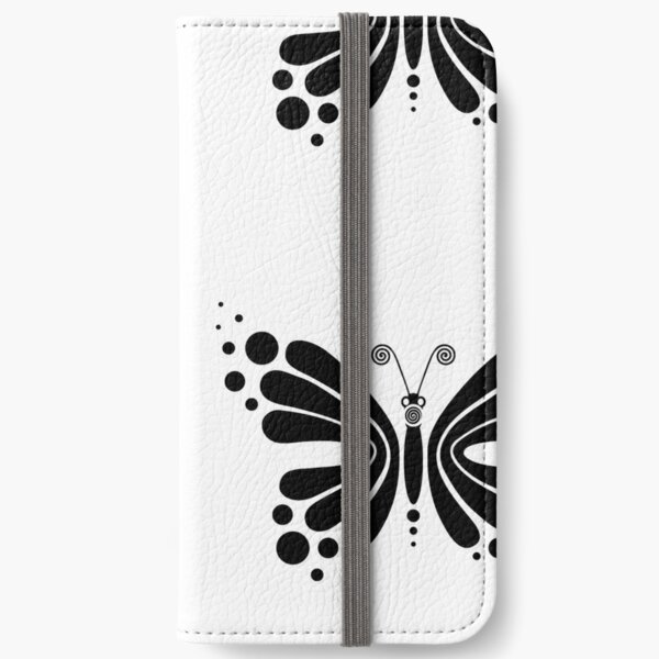 Hypnotic Butterfly B&W - Shee Vector Pattern iPhone Wallet