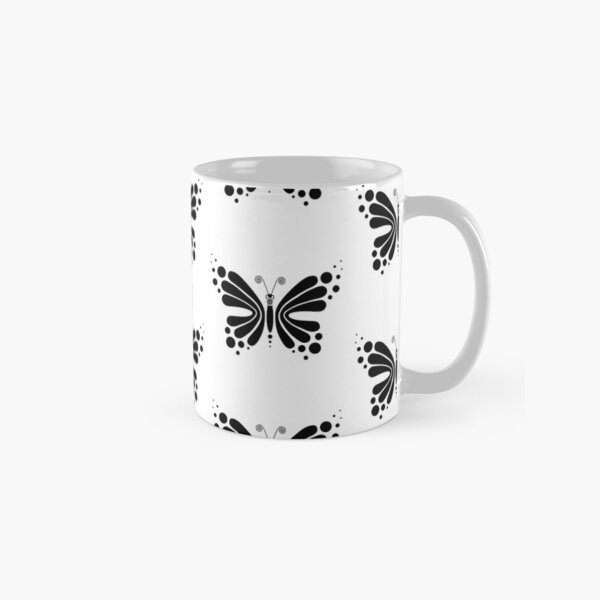 Hypnotic Butterfly B&W - Shee Vector Pattern Classic Mug