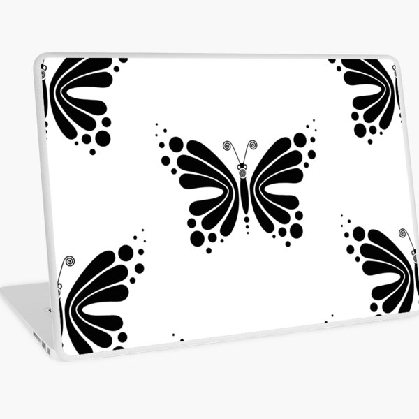 Hypnotic Butterfly B&W - Shee Vector Pattern Laptop Skin