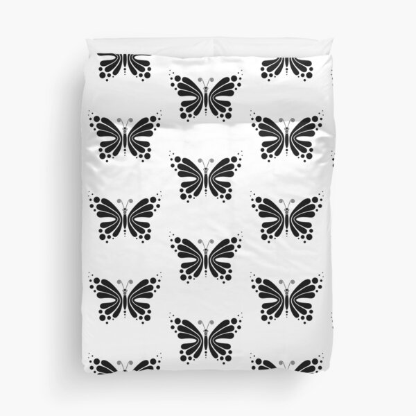 Hypnotic Butterfly B&W - Shee Vector Pattern Duvet Cover