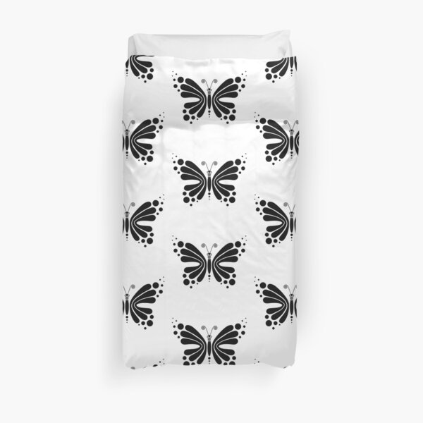Hypnotic Butterfly B&W - Shee Vector Pattern Duvet Cover