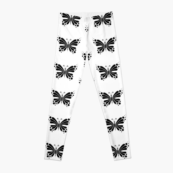 Hypnotic Butterfly B&W - Shee Vector Pattern Leggings