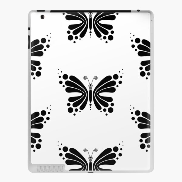 Hypnotic Butterfly B&W - Shee Vector Pattern iPad Skin