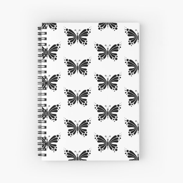 Hypnotic Butterfly B&W - Shee Vector Pattern Spiral Notebook