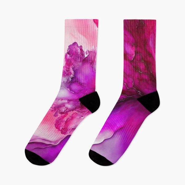 Item preview, Dynamic watercolor liquid marble design in magenta and white designed and sold by venella.