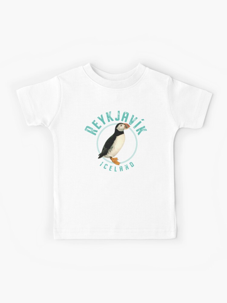 Reykjavík Iceland Puffin Design Kids T-Shirt