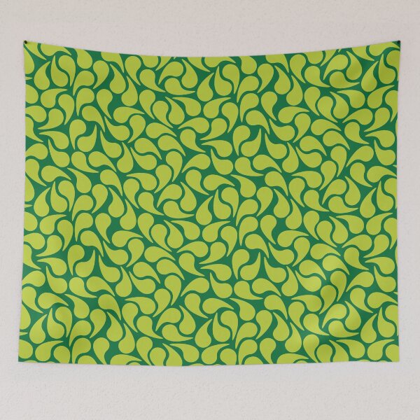 Item preview, Chartreuse Yellow on Green Groovy Abstract Graphic Geometric Paisley Shape designed and sold by victoriabdesign.