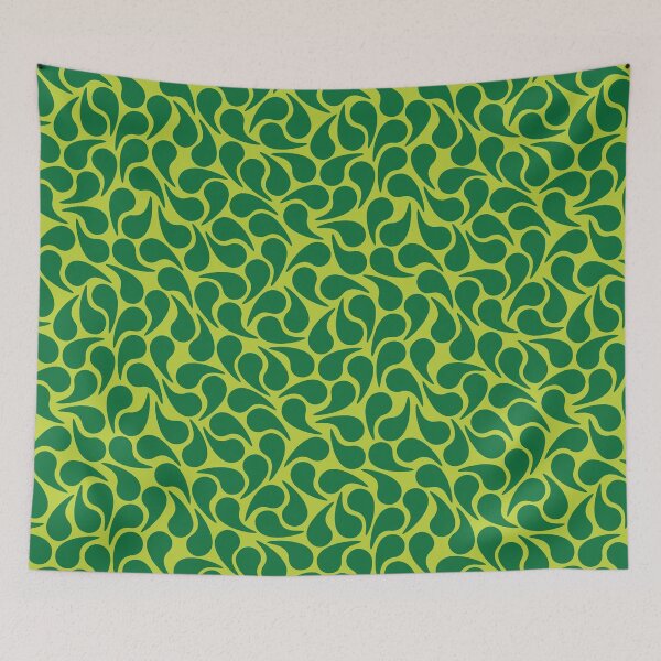 Item preview, Green on Chartreuse Yellow Groovy Abstract Graphic Geometric Paisley Shape designed and sold by victoriabdesign.