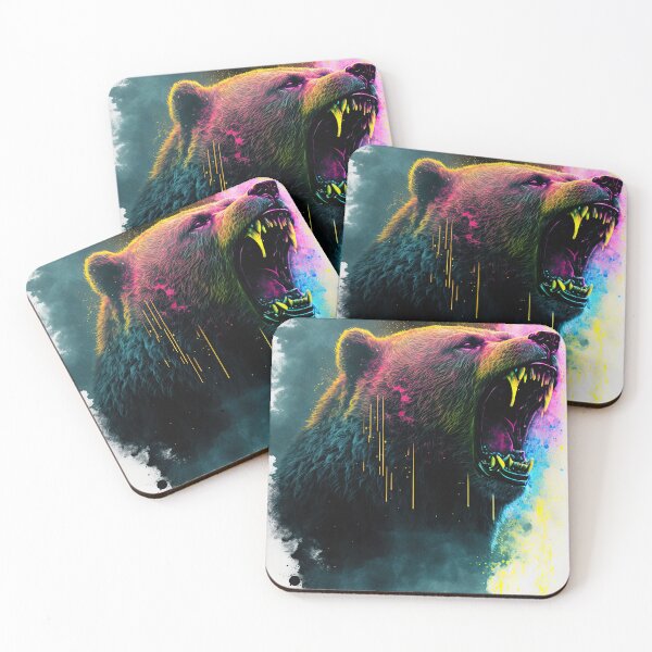 Item preview, neon bear designed and sold by raindigitalart.