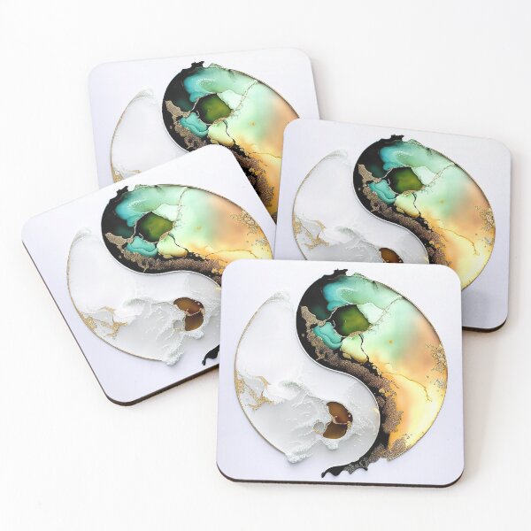 Item preview, Abstract yin yang alcohol ink and watercolor designed and sold by RK - Shop.