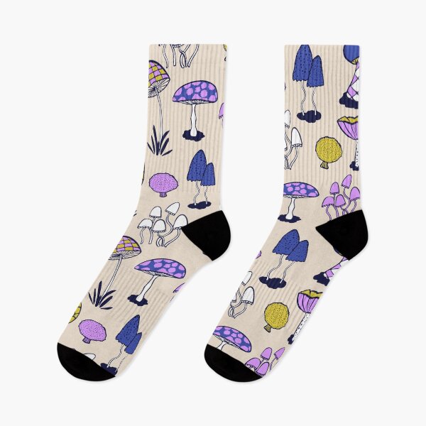 Item preview, Groovy Weirdcore Mushrooms in purple and blue  designed and sold by MinkkiDraws.