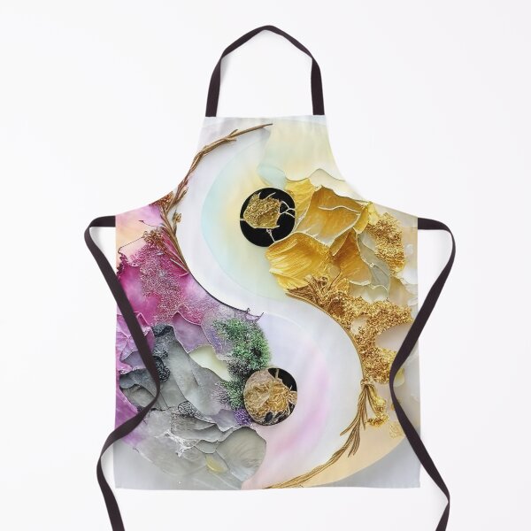 Item preview, Abstract colorful yin yang gold marble alcohol ink designed and sold by RK - Shop.