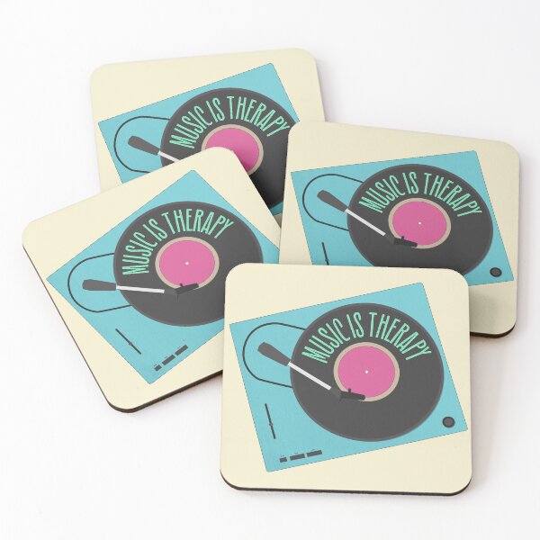 Item preview, Blue Music is Therapy Retro Turntable designed and sold by dailycake.