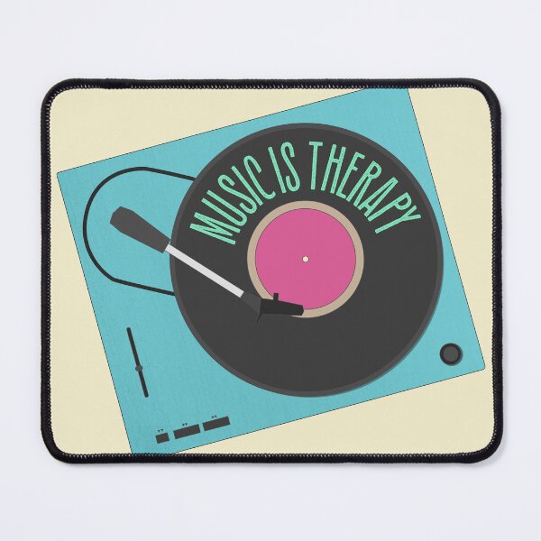 Item preview, Blue Music is Therapy Retro Turntable designed and sold by dailycake.