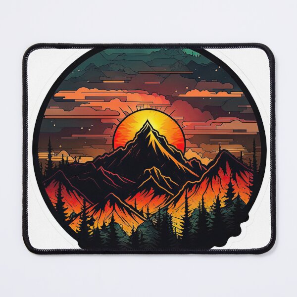 Item preview, Sticker Mountain Beautiful Sunset Art designed and sold by Damian Sobczyk.