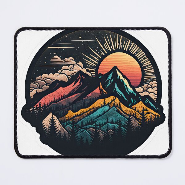 Item preview, Sticker Mountain Beautiful Sunset Art designed and sold by Damian Sobczyk.